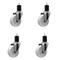 Service Caster 4'' SS Nylon Wheel Swivel 1-3/4'' Expanding Stem Caster Set, 4PK SCC-SSEX20S414-NYS-134-4 - alternate 1